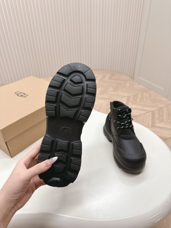 2024 Women UGG Black Suede Snow Boots High Top Lace-Up MJ00320