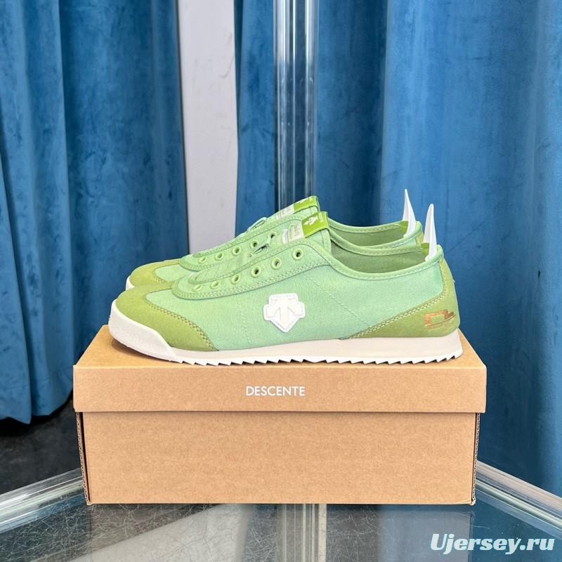 2024 Unisex DESCENTE  green canvas sneakers MJ00280