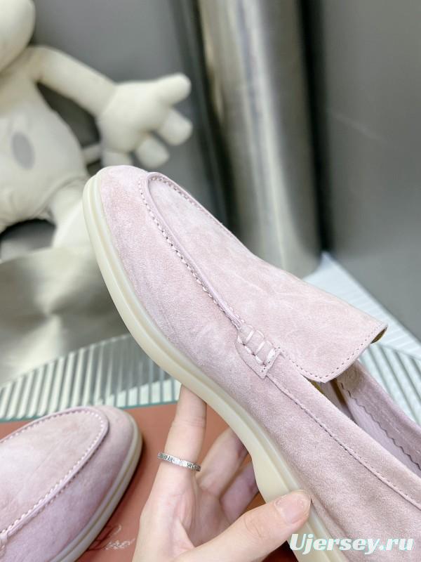 2025 Women LP Pink Suede Loafers LY00260