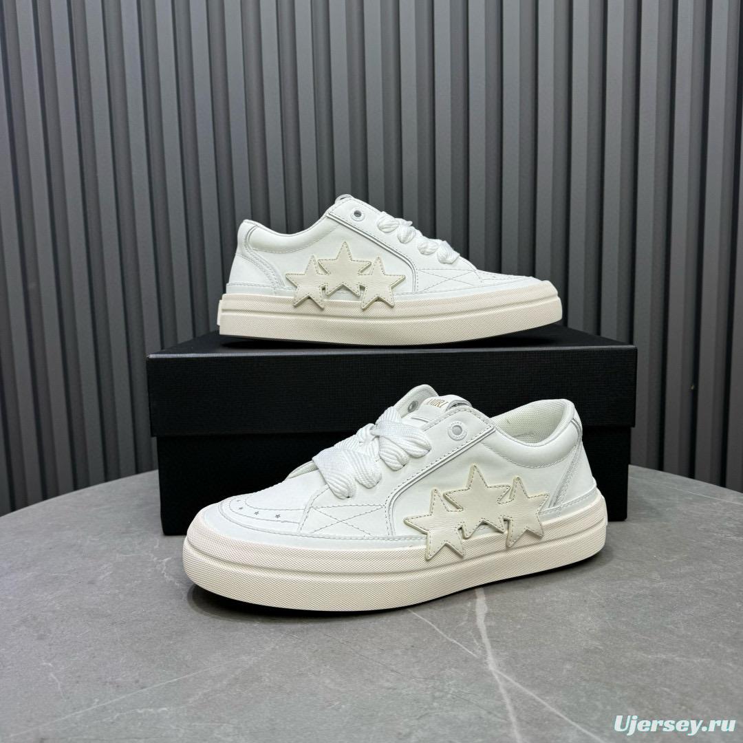 2024 Unisex Amiri White Leather Sneakers MJ00300