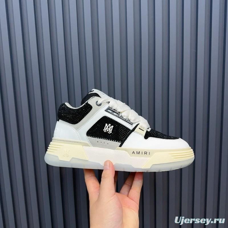 2024 Unisex Amiri Black White Leather Sneakers MJ00410