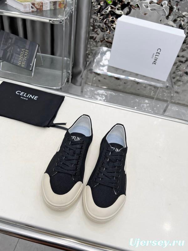 2025 Women Celine Black Canvas Sneakers LY00210