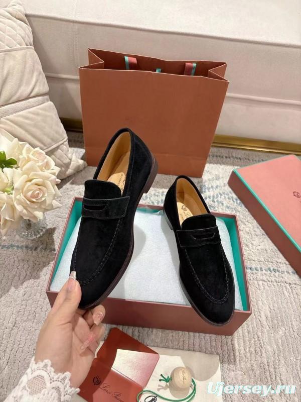 2025 Women Le Parmentier Black Suede Loafer LY00400