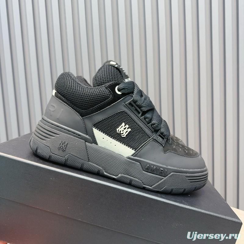 2024 Men Amiri Black Mesh Leather Sneakers MJ00360