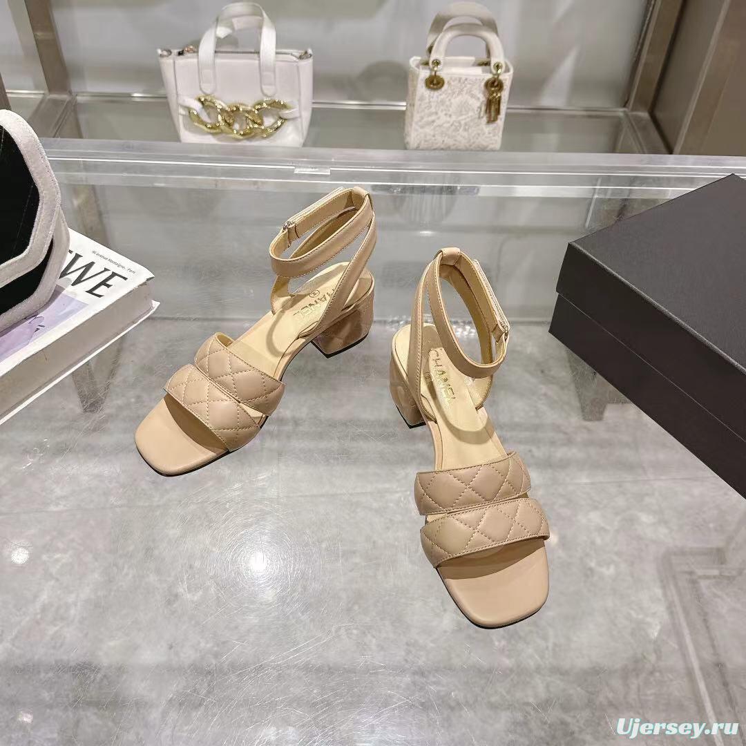 2025 Women Chanel Beige Leather Sandals LY00280