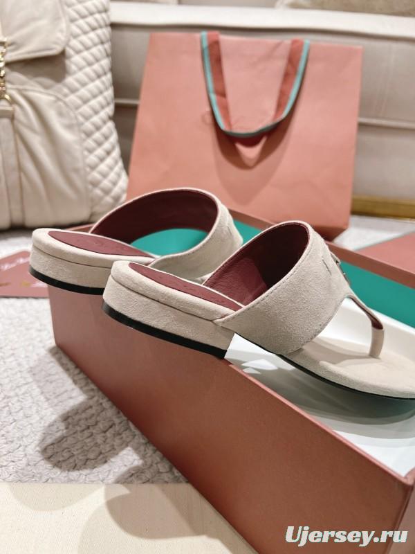 2025 Slippers Le Parmentier Beige Suede Slippers LY00250