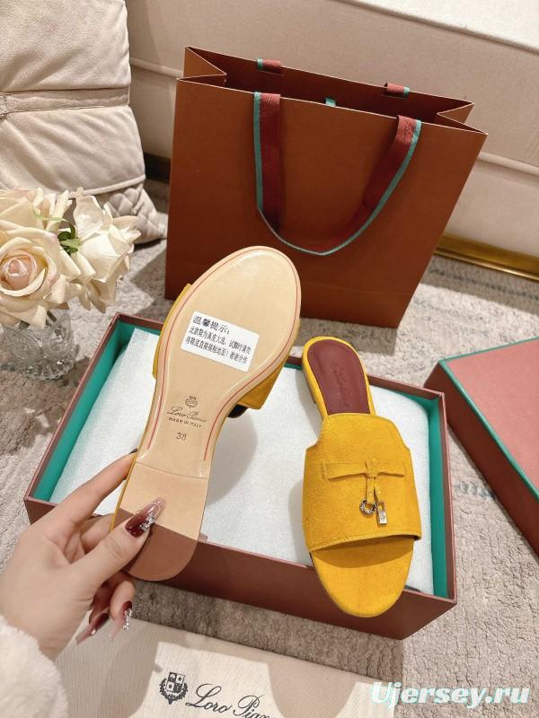 2025 Women LP Yellow Suede Slippers LY00000