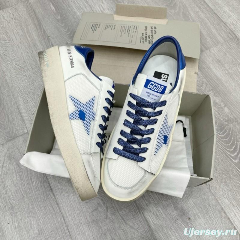 2024 Unisex GGDB White Blue Leather Sneakers STARDAN