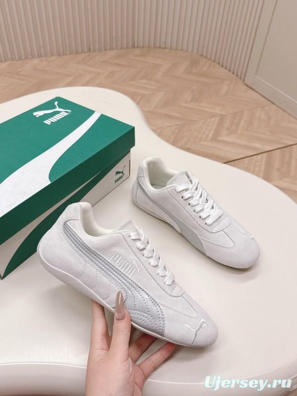 2025 Women PUMA White Suede Sneakers LY00280