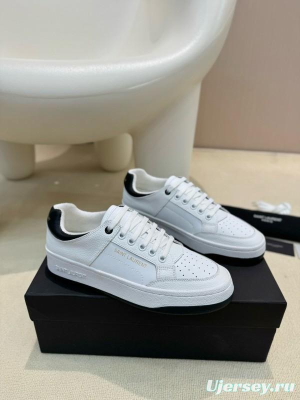 2024 Unisex Yves Saint Laurent white black leather sneakers
