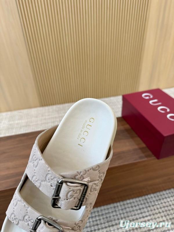2025 Women Gucci Beige Leather Sandals
