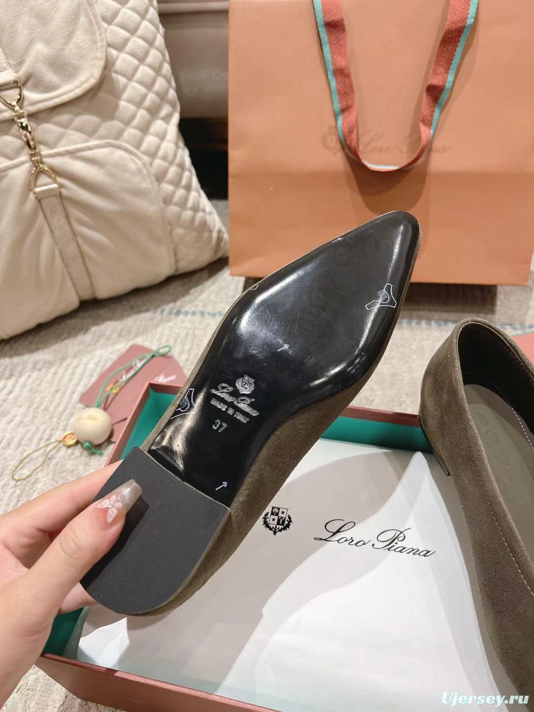 2025 Women LP Brown Suede Ballet Flats