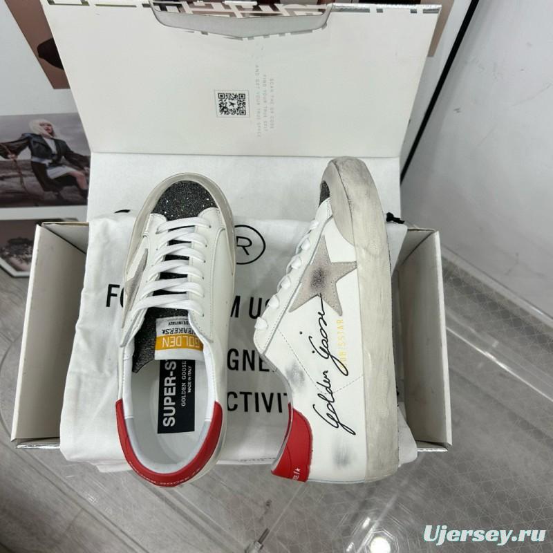 2025 Women GGDB White Red Leather Sneakers