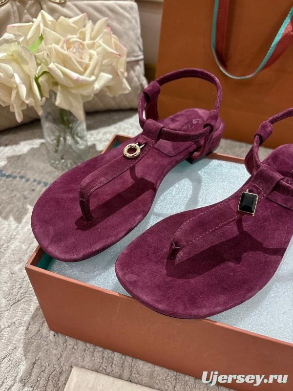 2025 Women LP Purple Suede Sandals