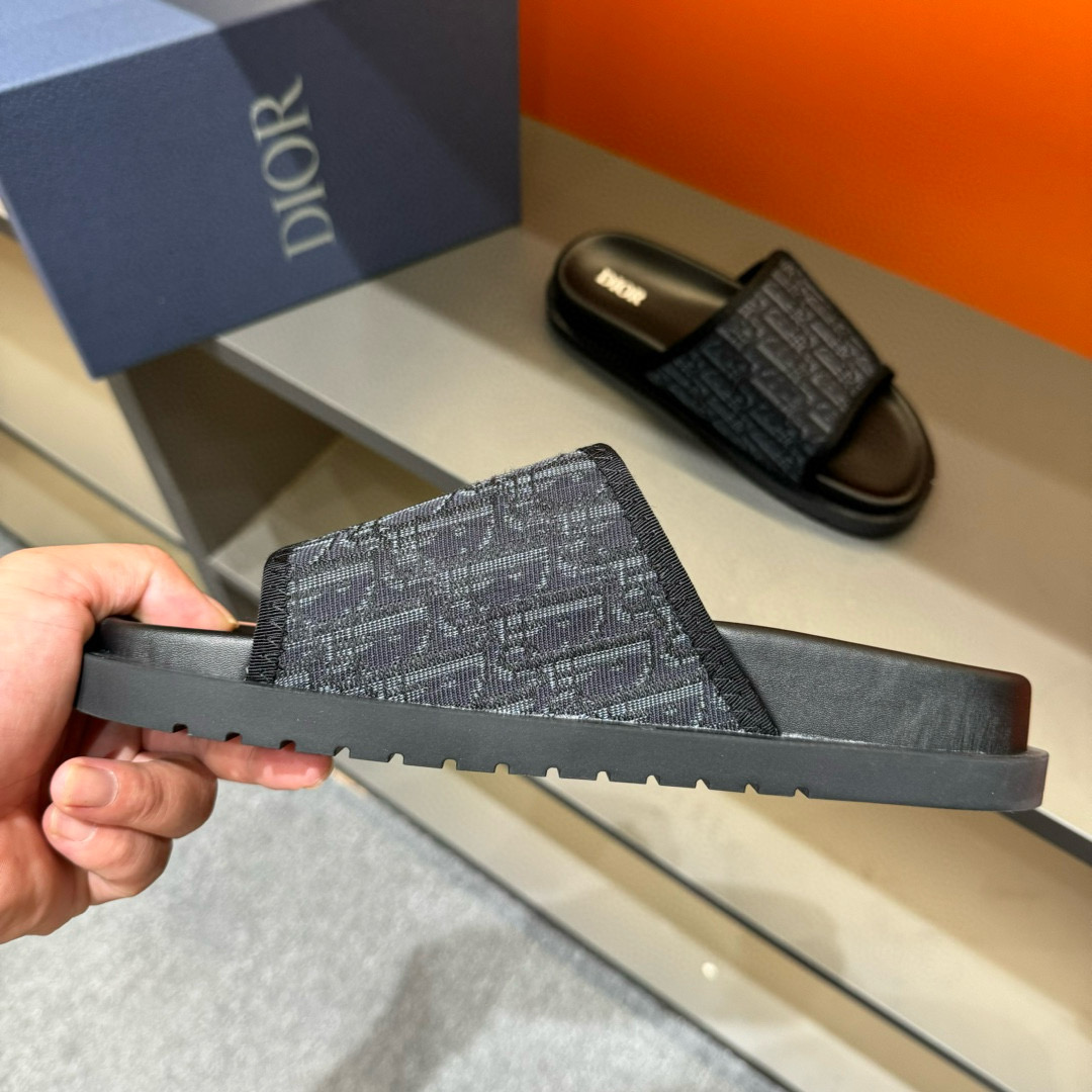 2024 Dior black mesh slippers MJ00180