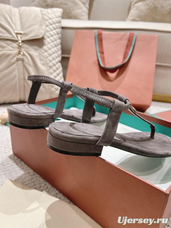 2025 Women LP Gray Suede Sandals LY00360