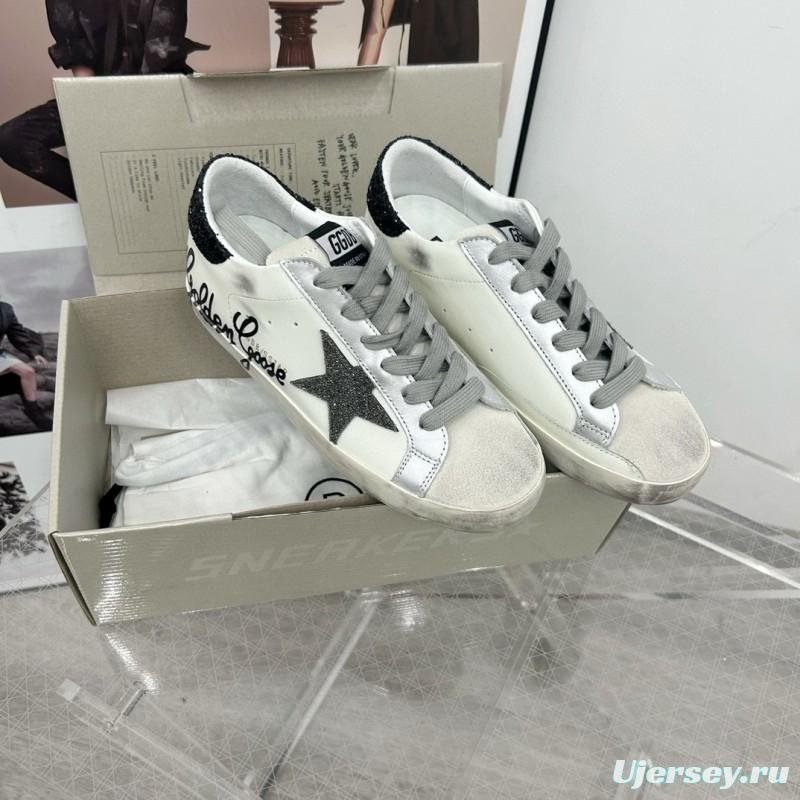 2025 Unisex GGDB White Black Leather Sneakers