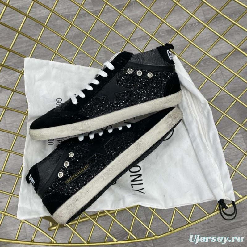 2024 Unisex GGDB Black Suede Glitter High Top Sneakers MJ00300