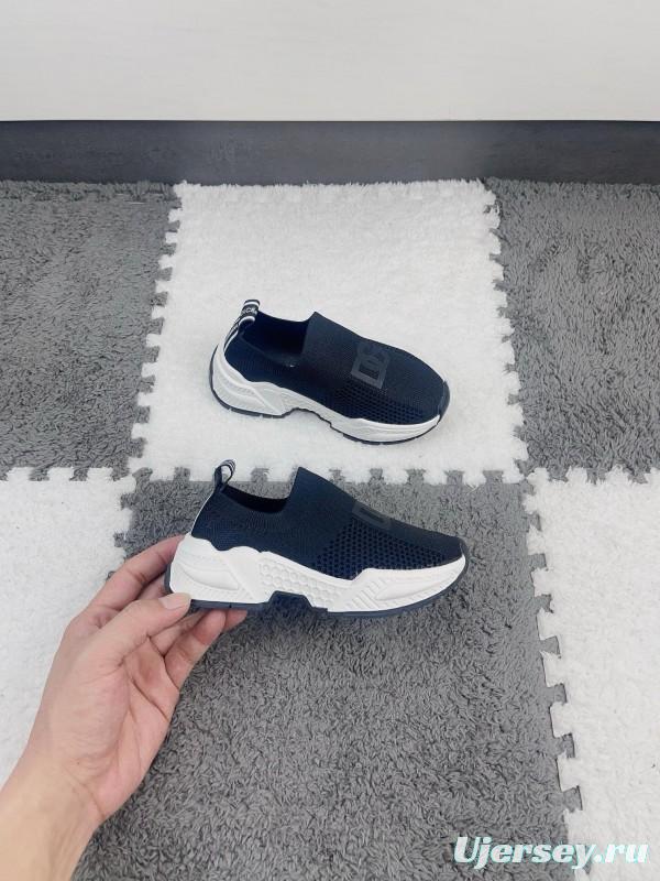 2024 Kids Dolce & Gabbana Black White Mesh Slip-On Sneakers