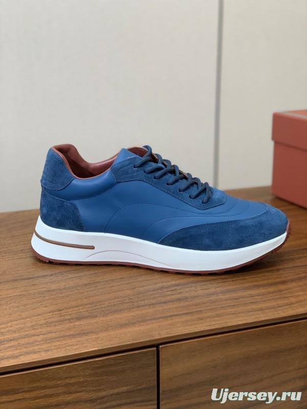 2025 Unisex Le Parmentier Blue Brown Suede Leather Sneakers LY