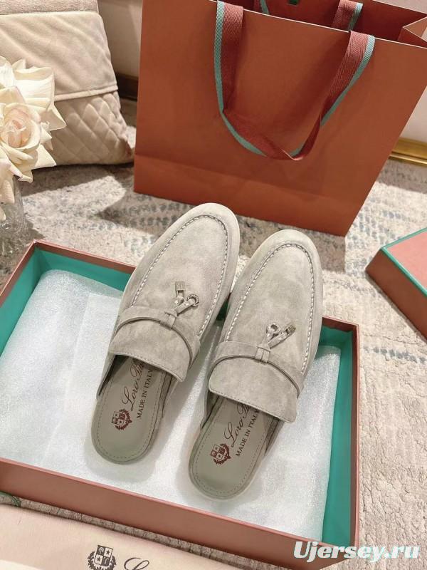 2025 Women LP Beige Suede Slip-on Loafers LY00360