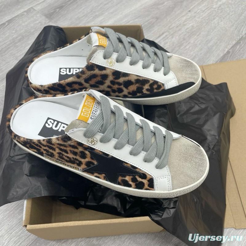 2025 GGDB White Black Leopard Print Suede Leather Slip-On Sneakers