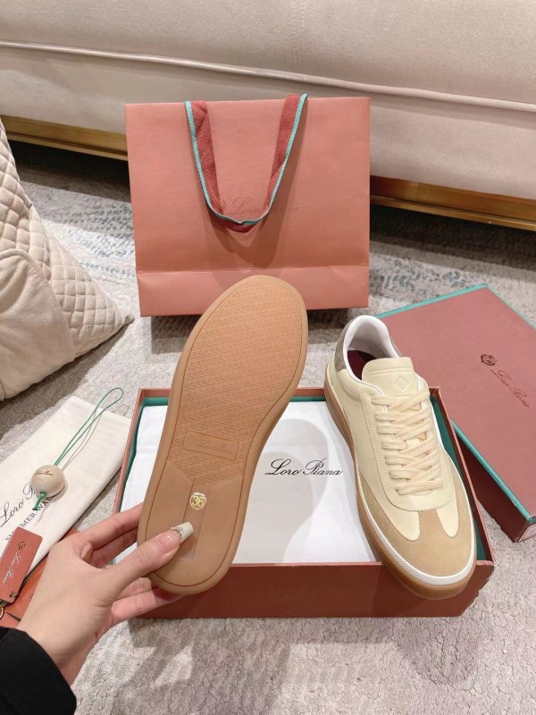2025 Unisex Le Parmentier Cream Beige Suede Leather Sneakers LY00320(F)/LY00330(M)