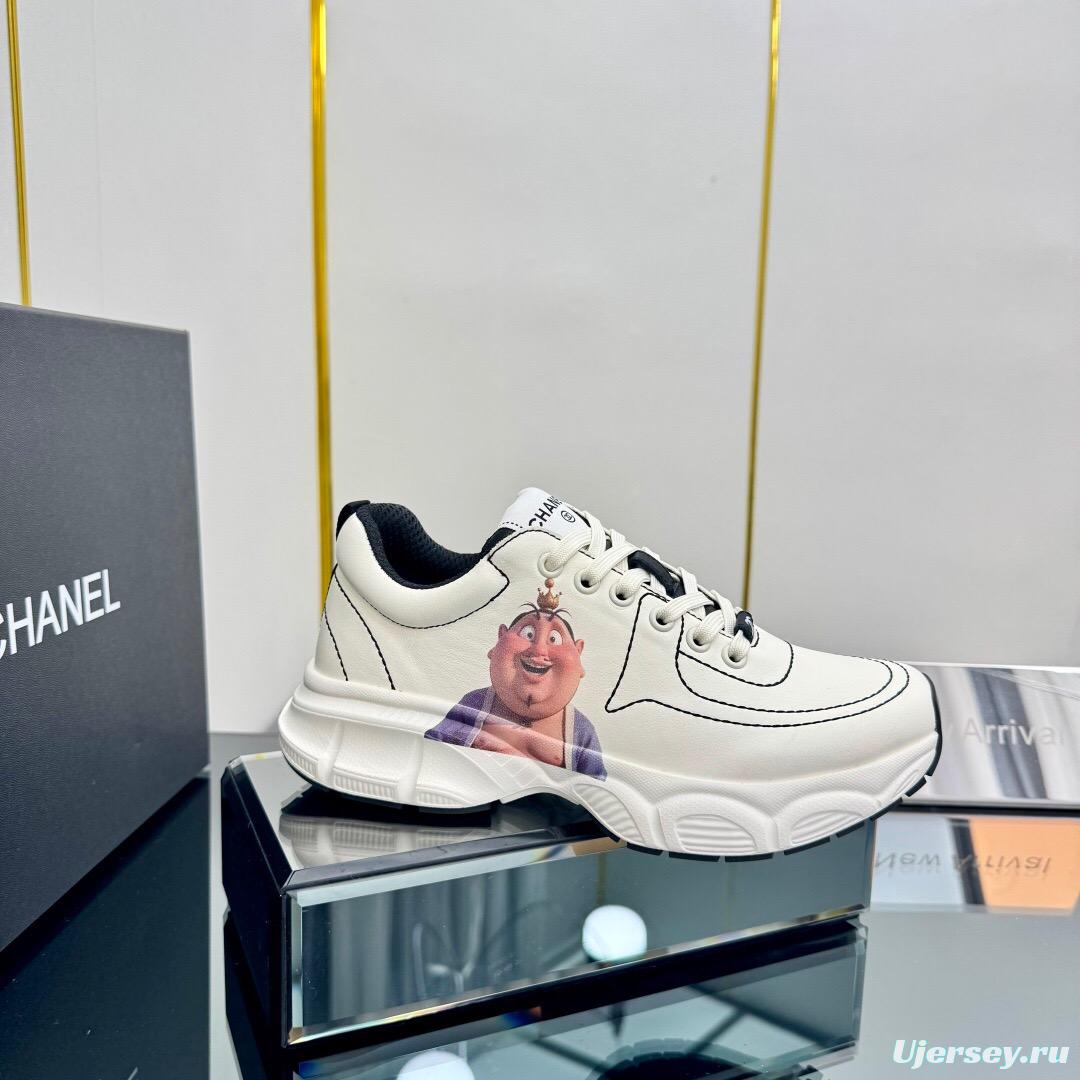 2025 Women Chanel White Leather Sneakers