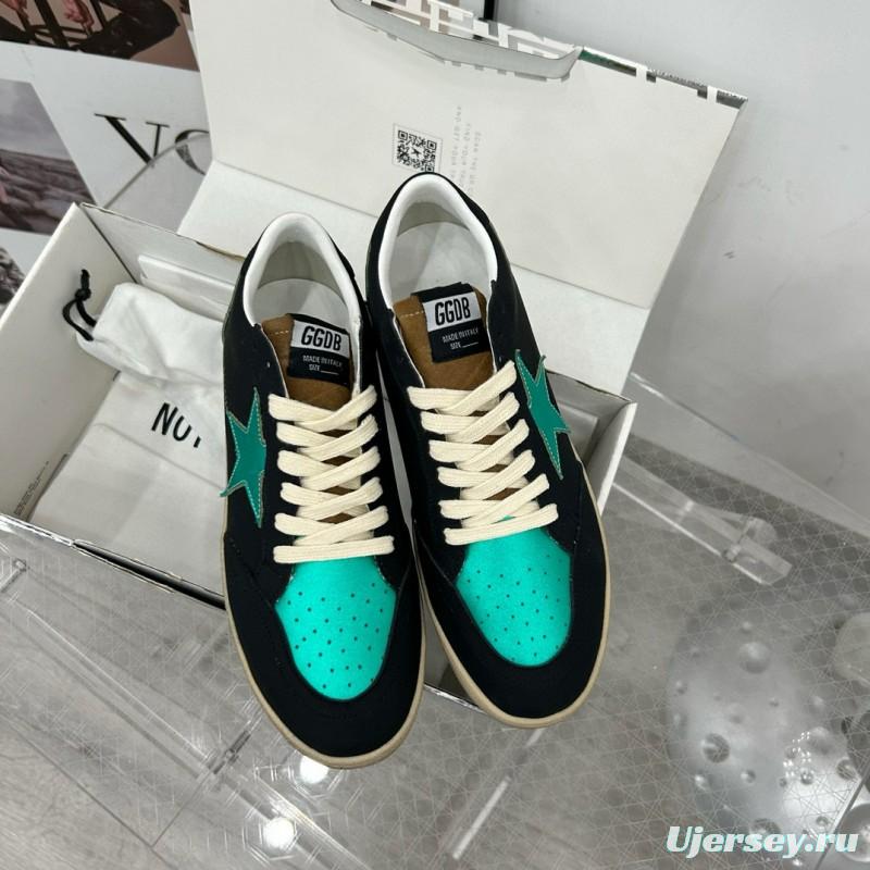 2024 Unisex GGDB Black Green Leather Sneakers MJ00260