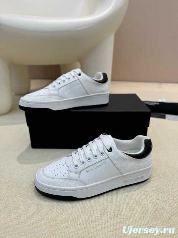2024 Unisex Yves Saint Laurent white black leather sneakers