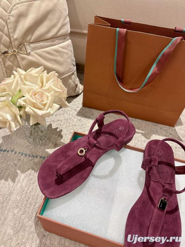 2025 Women LP Purple Suede Sandals
