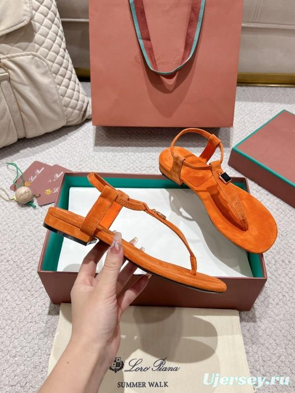 2025 LP Orange Suede Slippers