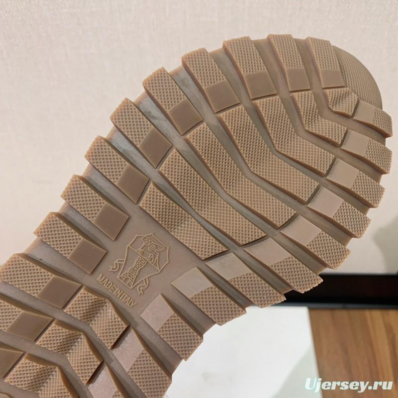 2025 Unisex Brunello Cucinelli White Grey Leather Suede Sneakers LY