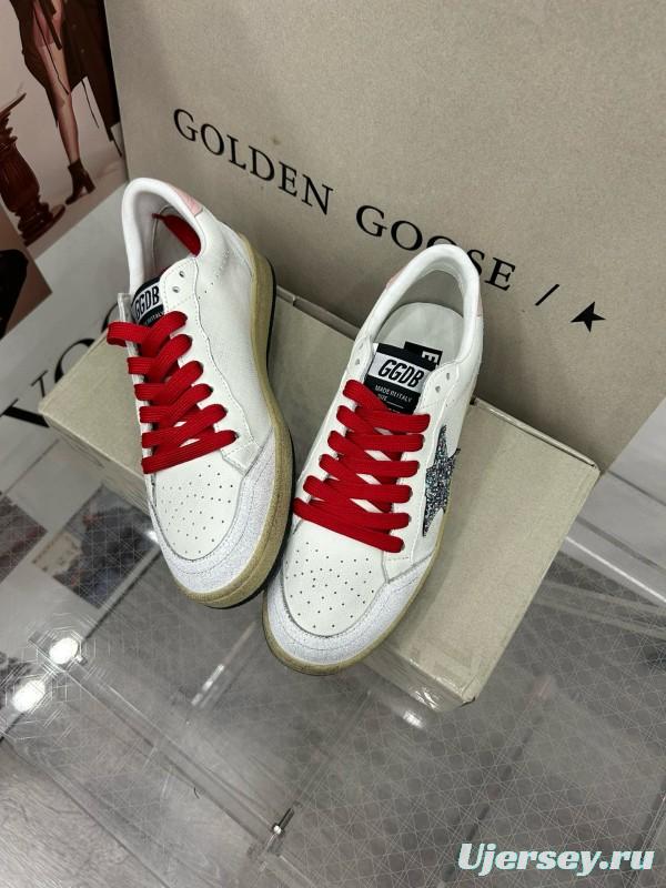 2024 Unisex GGDB White Pink Red Leather Suede Sneakers MJ00260