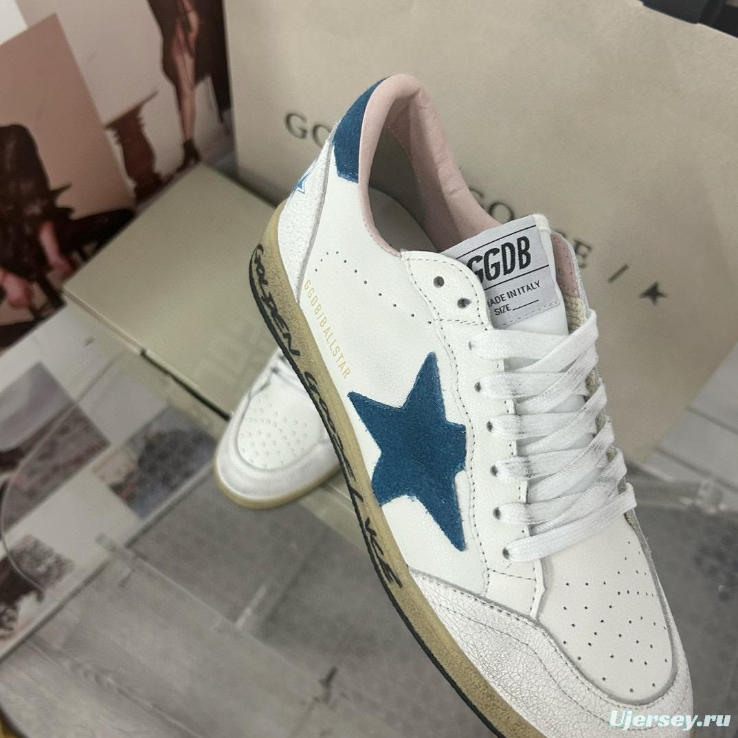 2024 Unisex GGDB White Blue Leather Low Top Sneakers MJ00260