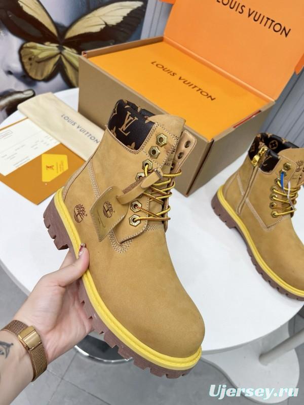 2024 Unisex Louis Vuitton Brown Waterproof Leather Ankle Boots Monogram MJ00450