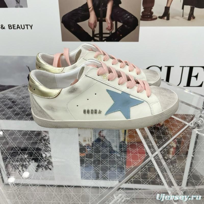 2025 Women GGDB White Blue Pink Leather Suede Sneakers