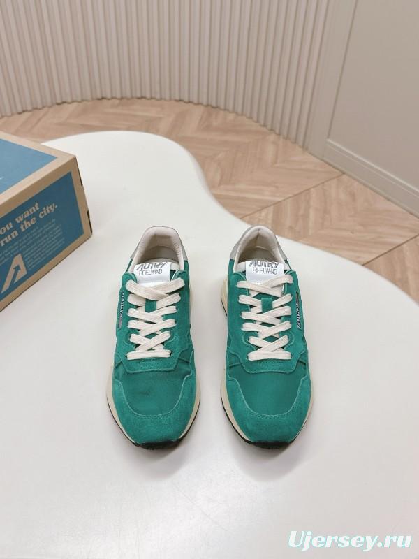 2024 Men Autry green beige suede mesh sneakers 