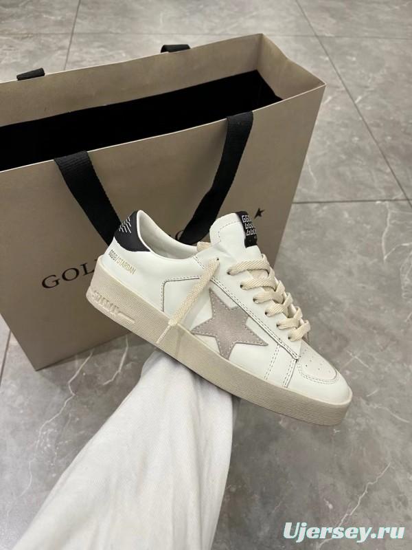 2024 Unisex GGDB White Black Leather Low Top Sneakers MJ00260