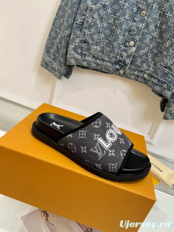 2025 LV Black Fabric Slippers LY