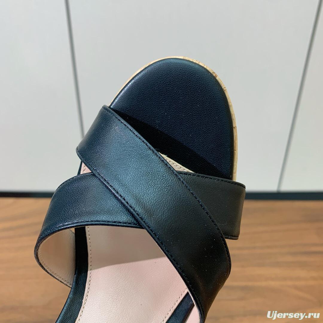 2025 Women Gianvito Rossi Black Leather Sandal