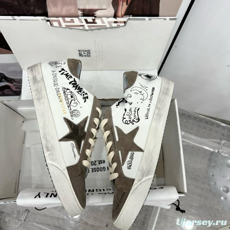 2025 Unisex GGDB White Grey Suede Calf Leather Sneakers