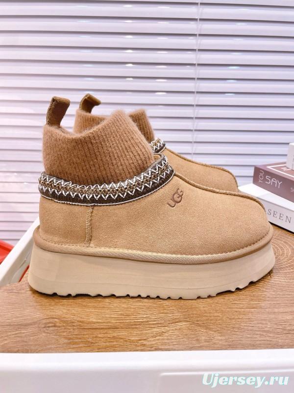 2024 Women UGG camel suede wool ankle boots MJ00230