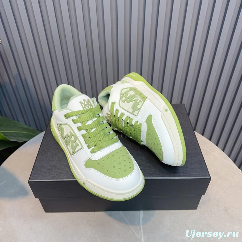 2025 Unisex Amiri Green White Leather Sneakers MJ00360
