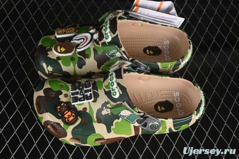 Bape x Crocs Classic Clog Camouflage Print Comfortable Versatile Clog - B.D4