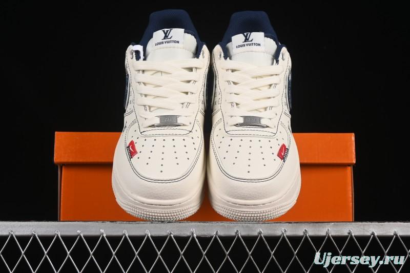 Nike Air Force 1 '07 Low LV Collaboration Dual-Tone Blue Denim Hook Low-Top Casual Sneakers - YX5066-342