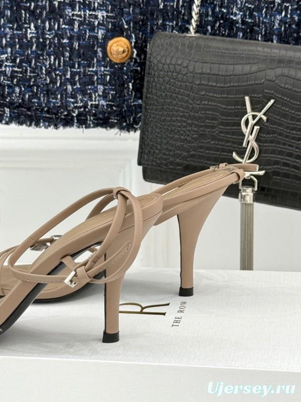 2025 Women Yves Saint Laurent Beige Leather Sandals KFY00270