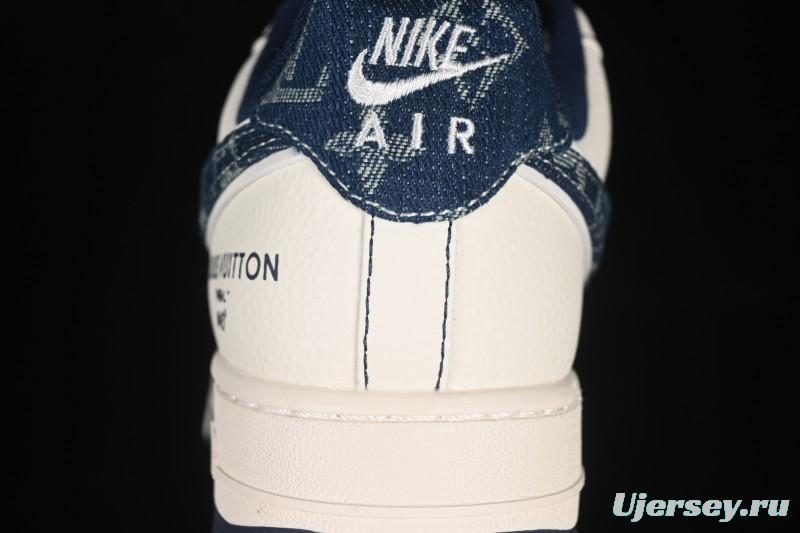 Nike Air Force 1 '07 Low LV Collaboration Dual-Tone Blue Denim Hook Low-Top Casual Sneakers - YX5066-342