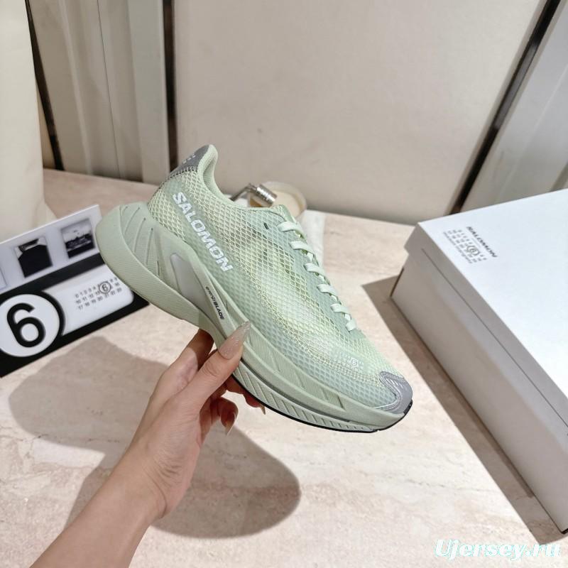 2025 Women MM6 Light Green Silver Mesh Sneakers