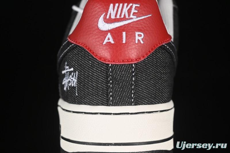 Nike Air Force 1'07 Low Stussy Collaboration Dark Grey Woven Casual Sneakers - LW9279-002